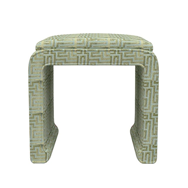 New special order item. Not vintage. Inspired by Ming Dynasty design, this upholstered stool brings timeless elegance to...
