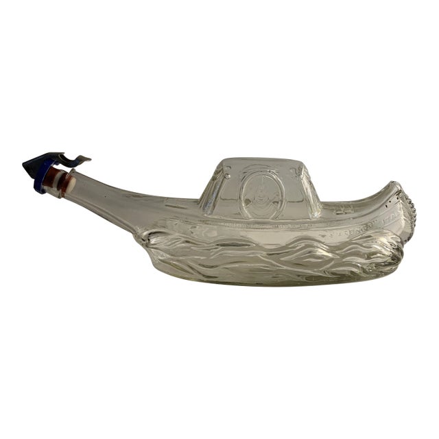 Mid-Century Viarengo Italy Glass Gondola Decanter For Sale
