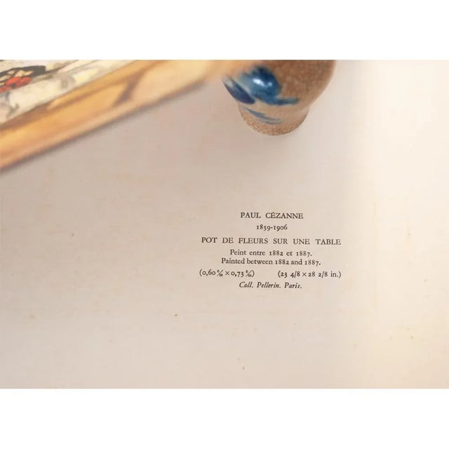 1940s Paul Cezanne "Pot of Flowers on a Table" First Edition Vintage Swiss Lithograph For Sale - Image 4 of 8