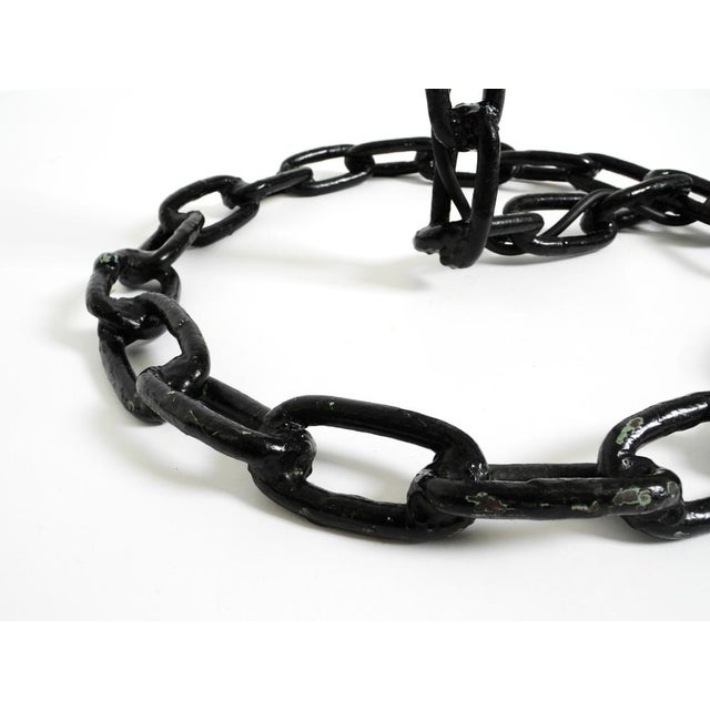 Black Brutalist Welded Black Chains Floor Lamp in the style of Franz West, 1970s For Sale - Image 8 of 13