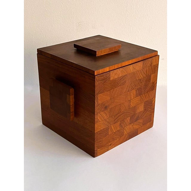 1970s Danish Teak Cubic Ice Bucket, 1960s For Sale - Image 5 of 6