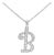 18K White Gold Diamond B Initial Pendant Slide Necklace Estate For Sale