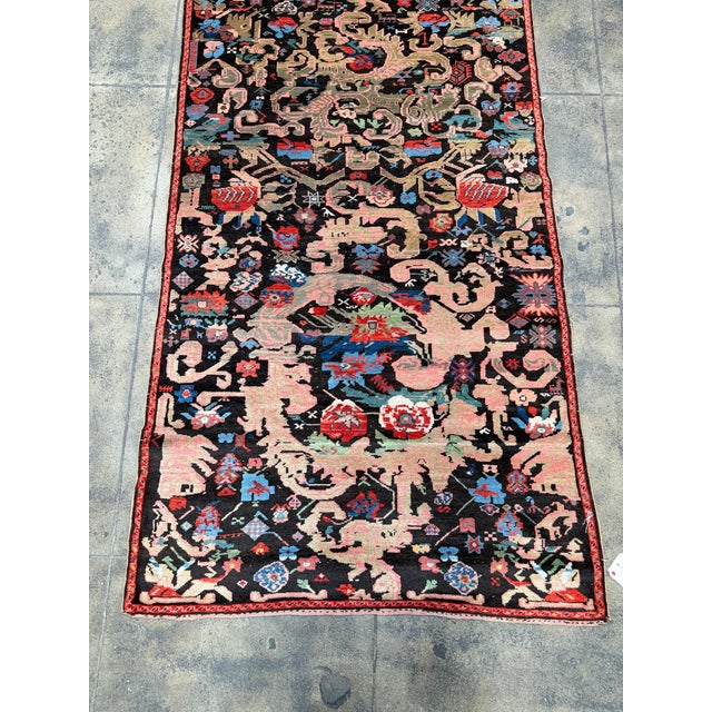 Traditional 1900s Antique Caucasian Karabagh Botanical Runner Rug - 12'2" X 3'5'' For Sale - Image 3 of 7