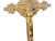Religious Antique Gold Crucifix Jesus on Cross 9" Tall Die Cast Metal For Sale - Image 3 of 9