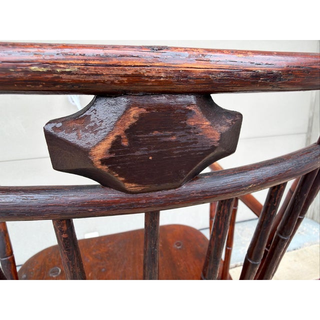 Antique Pennsylvania Butterfly & Birdcage Back Windsor Armchair, Circa 1810-1820 For Sale - Image 15 of 18