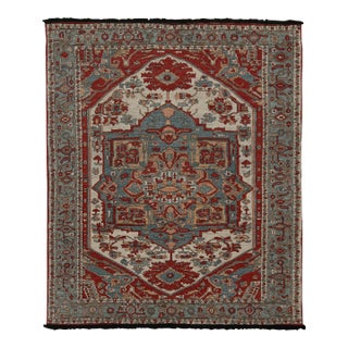 Rug & Kilim’s Persian Style Rug in Red, Blue & White Patterns For Sale