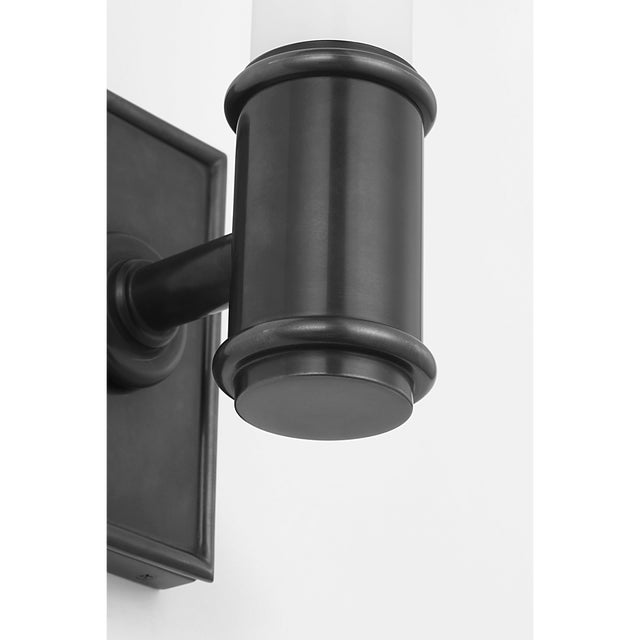 Traditional Chapman & Myers for Visual Comfort Signature Owen 14" Single Bath Light in Bronze with White Glass For Sale - Image 3 of 6