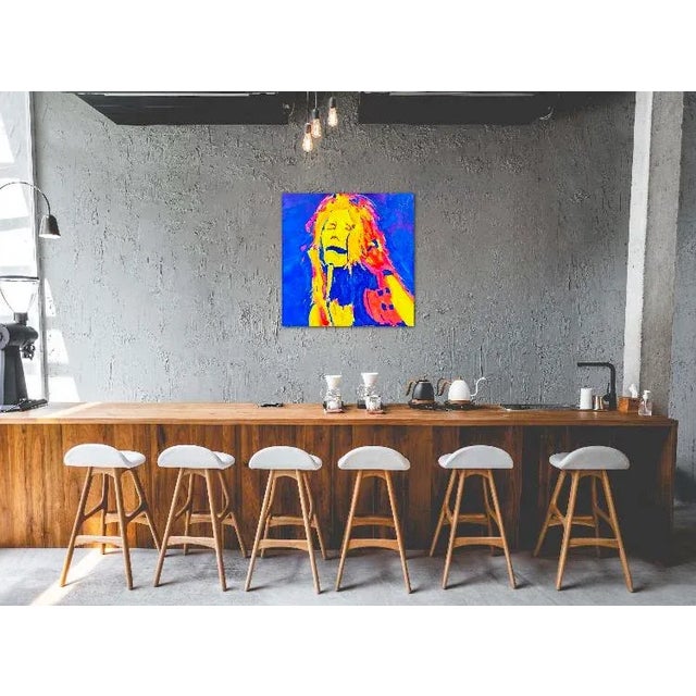 Psychedelic Modern Pop Art Portrait Oil Painting, Original For Sale - Image 12 of 12