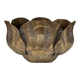 Large Brass Nautilus Shell Planter For Sale