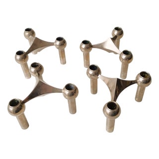 Vintage Modular Candlesticks from BMF, 1970s, Set of 4 For Sale