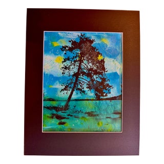 Contemporary Monoprint “Lone Pine” by Sandra Wright For Sale