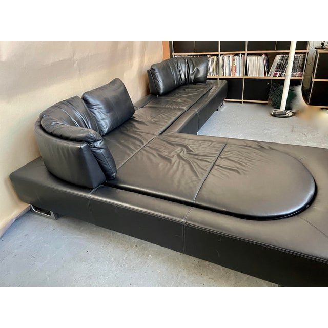 Modern DS-165 Sofa in Black Leather with Adjustable Backrests from de Sede, 2010s For Sale - Image 3 of 10