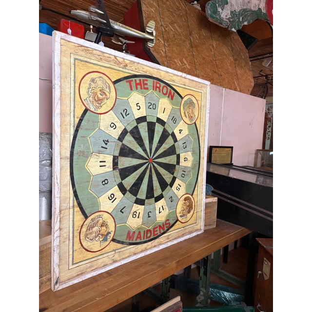 Wood Vintage Folk Art Carnival Target Sign For Sale - Image 7 of 12
