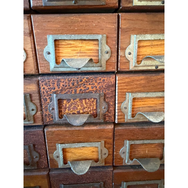 Antique 32-Drawer Oak Hardware Parts Cabinet by W.C. Heller Co. For Sale - Image 4 of 17