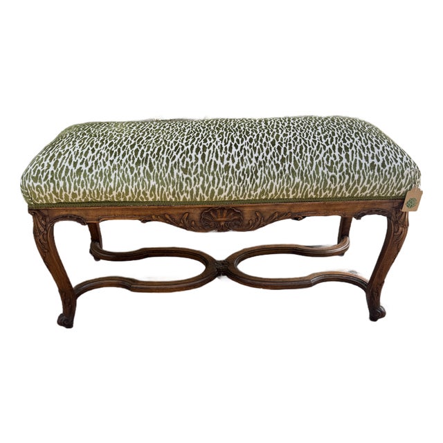 Old French Animal Print Bench For Sale