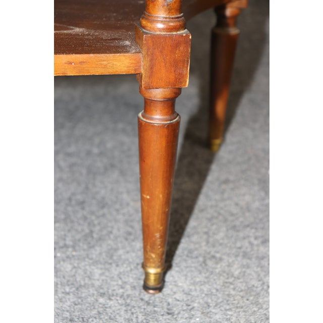 Stone Louis XVI French Marble Top Brass Mounted Two Tier Console Table For Sale - Image 7 of 14