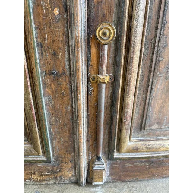 19th Century French Carved Doors With Distressed Wood and Gilt Accents For Sale - Image 10 of 15