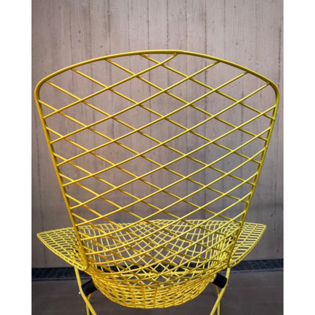 Yellow Bird Chair in Sulfur Yellow by Harry Bertoia for Knoll International, 1980s For Sale - Image 8 of 15