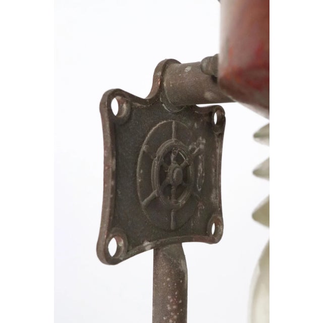 Early 20th Century DHR Holland Ankerlight Copper & Glass Ship Lantern For Sale - Image 11 of 12