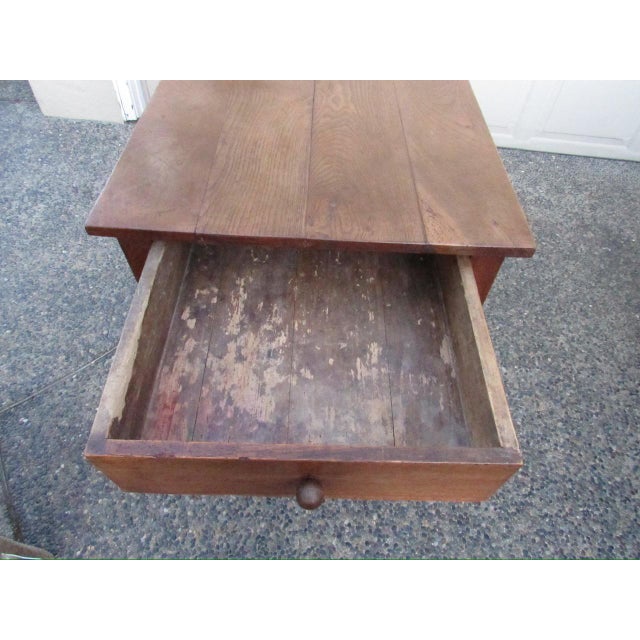 Antique Country French Oak Desk or Farm Table For Sale - Image 12 of 17