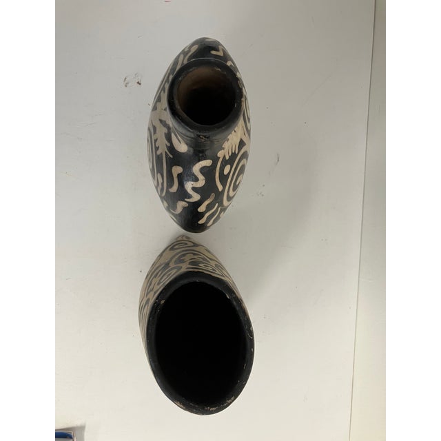 Vintage Mexican Black Sgraffito Pottery Vessels – Pair For Sale In Orlando - Image 6 of 8