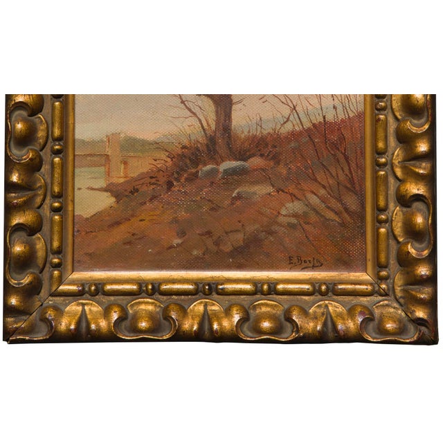 1920s italian signed landscape oil on canvas painting emilio borsa monza countryside countryside landscape of monza park,...