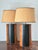Mid-Century Modern Pair Mid Century Modern Stitched Two Tone Leather Wrapped Table Lamps For Sale - Image 3 of 7