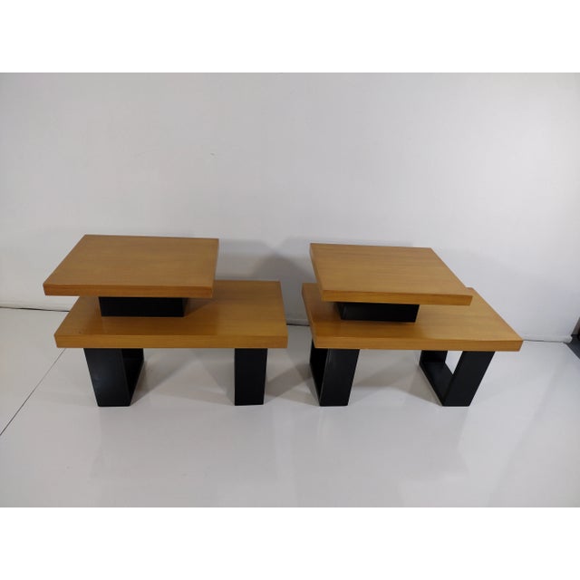 Wood 1950s Vintage Step End Tables - a Pair For Sale - Image 7 of 13