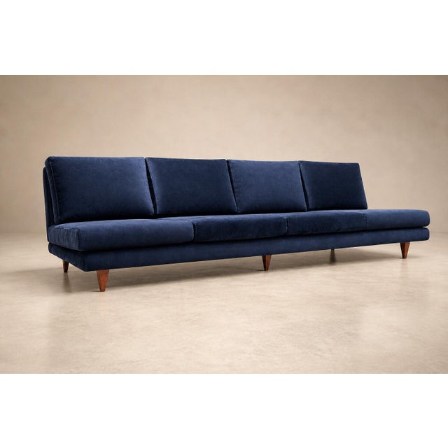 Four-Seat Brazilian Modern Sofa in Hardwood by Joaquim Tenreiro, Brazil, 1950s For Sale - Image 13 of 18
