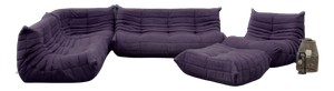 Togo Sofa in Plum Microfiber by Michel Ducaroy for Ligne Roset, Set of 5