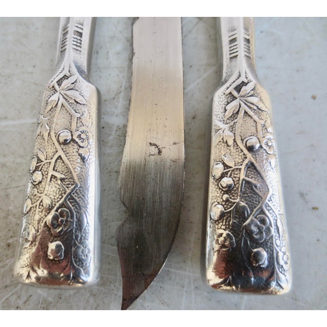 Late 19th Century Silver Cocktail Knives and Forks -Set of 12 For Sale - Image 5 of 6