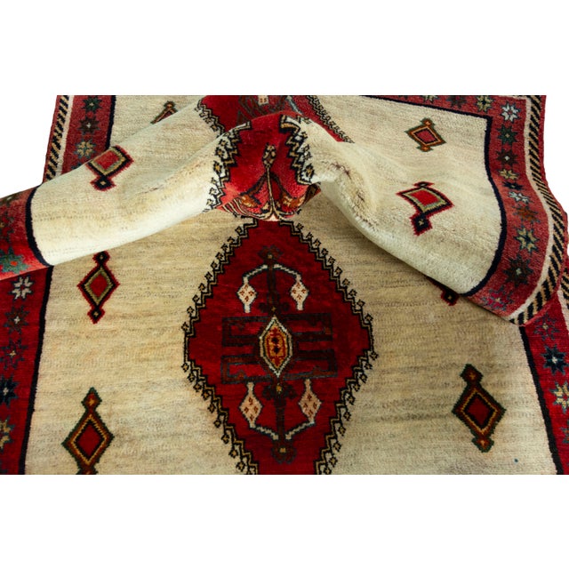 Hand-Knotted Gabbeh - Nomadic Rug For Sale - Image 9 of 11