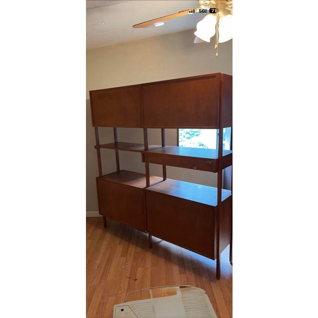 Copper Noral Olson Kopenhavn Mid Century Danish Freestanding Wall Unit For Sale - Image 8 of 11