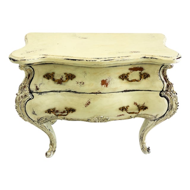 Vintage Pulaski French Provincial Nightstand in Hand-Painted Light Sage Green For Sale