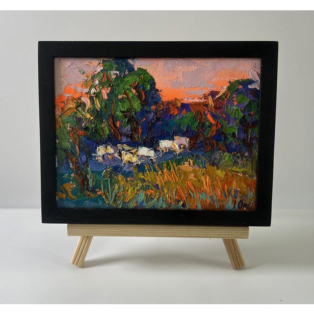 Impressionist Oil Painting Forest Evening Oksana Ivanyuk For Sale - Image 3 of 8