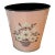 Vintage Mid-Century Decoware Pink Floral Metal Trash Can / Wastebasket For Sale