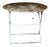 Vintage French White Round Metal Folding Dining Table, 1950s For Sale
