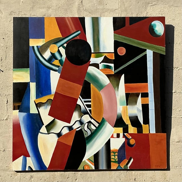 Vintage Boho Original Oil Painting on Board After Legere For Sale In West Palm - Image 6 of 9