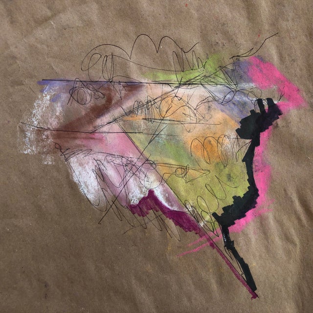 “America” Abstract Pen and Pastel Drawing Original by Erik Sulander For Sale