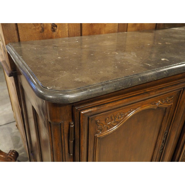 Wood French Louis XV Lyonnais Walnut Buffet With Original St. Cyr Stone Top, C. 1760 For Sale - Image 7 of 18