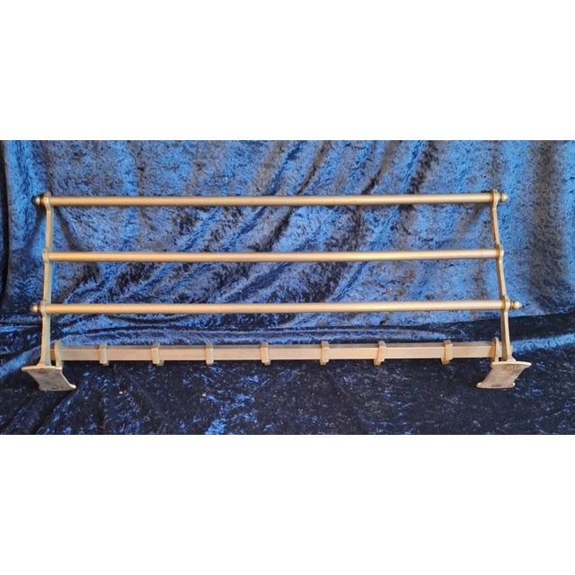 French Art Deco Wall-Mounted Coat Rack in Nickel-Plated Metal, 1930s For Sale - Image 3 of 8