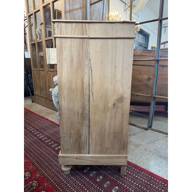 Wood Antique French Bleached Oak Marble Top Chest C. 1890 For Sale - Image 7 of 16