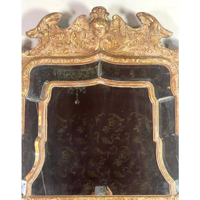 Baroque 19th C. Italian Baroque Style Gilt Wood Mirror For Sale - Image 3 of 12