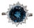 4.05ct London Blue Topaz & Diamond Ring in Solid 14k Gold, Round 9mm, Size 6.75 For Sale