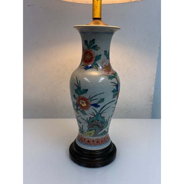 Late 20th Century Aladin Lamps & Shades Floral Porcelain Table Lamp For Sale - Image 9 of 12
