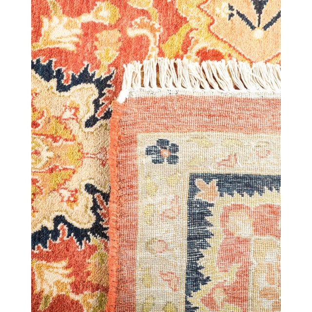 2000 - 2009 Mogul, One-of-a-Kind Hand-Knotted Area Rug in Orange, 6' 0" x 9' 5" For Sale - Image 5 of 8