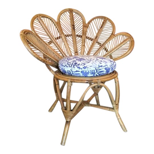1970s Rattan Flower Chair Chairish