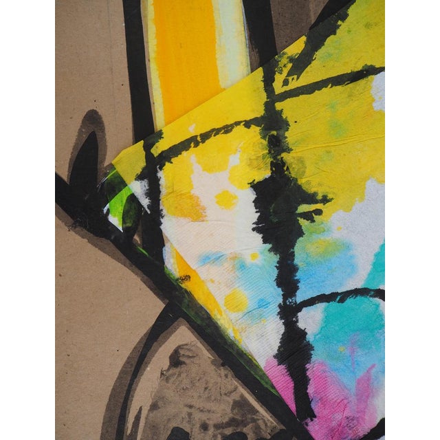 Jacques POLI Parakeets IV Watercolor, gouache and original collage Signed in ink Dated 1988 On handmade paper 75.5 x 49 cm...