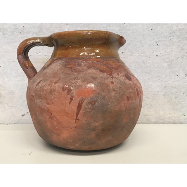19th Century Spanish Stoneware Terracotta Jug or Pot With Handle For Sale - Image 4 of 8