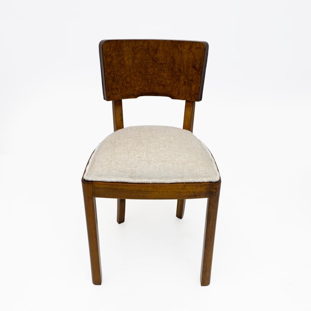 Italian Art Deco Walnut Dining Chairs, 1930s, Set of 6 For Sale - Image 6 of 12